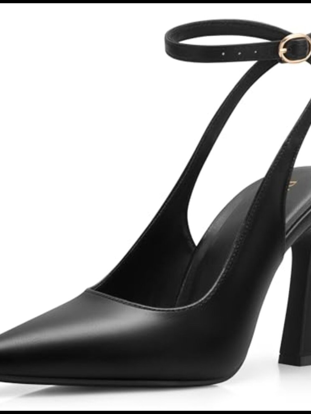 PARTY Womens Pointed Closed Toe Slingback High Heels Faux Leather Dressy Pumps